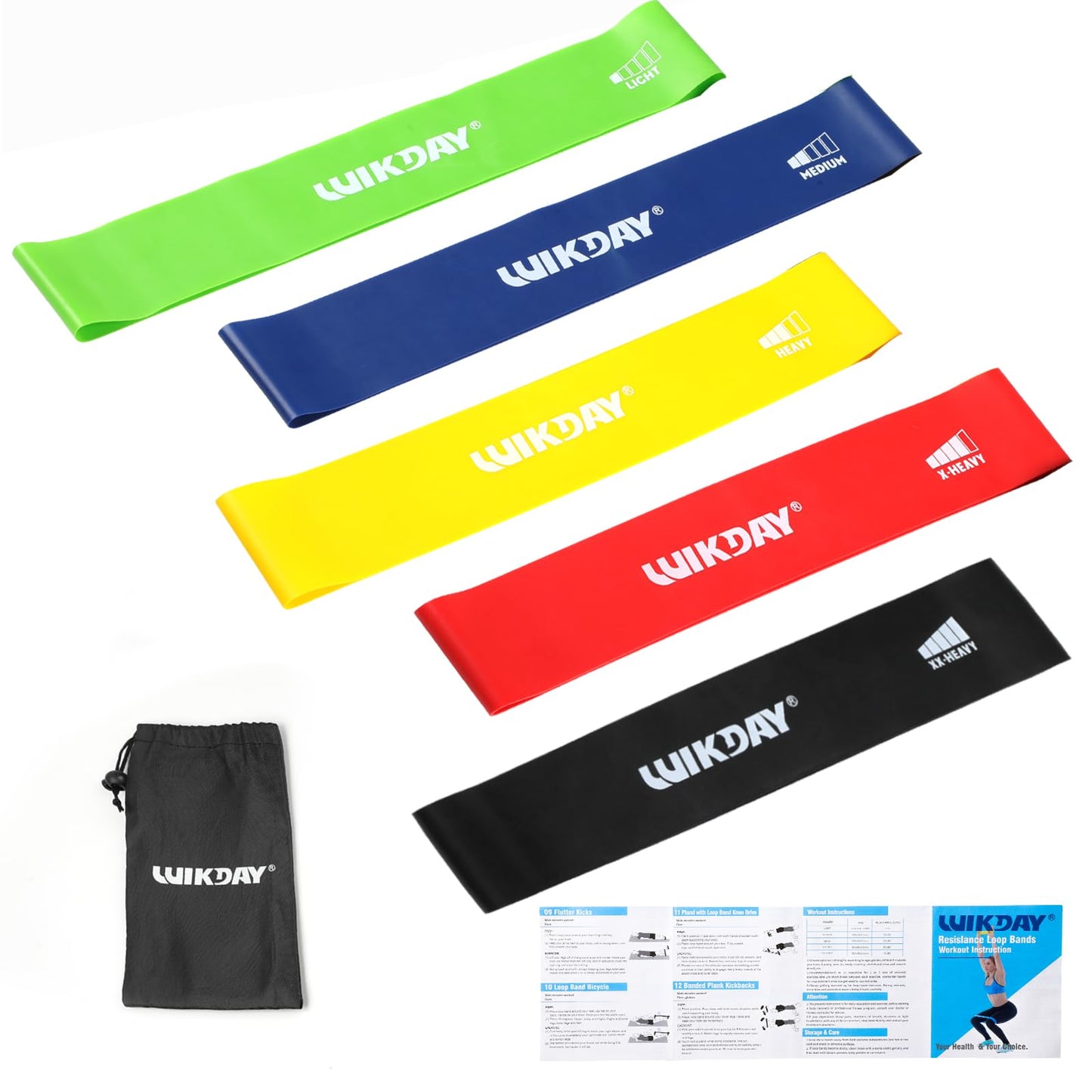 WIKDAY Resistance Bands for Working Out Exercise Loop Bands, Multicolor