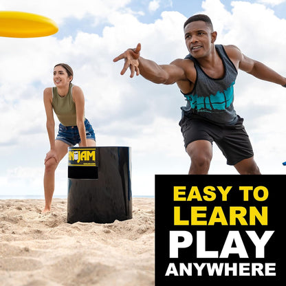 Kan Jam Original Disc Toss Game Set – Portable Outdoor Frisbee Team Game for Backyard, Beach & Tailgates – Includes 2 Goals and Official Flying Disc