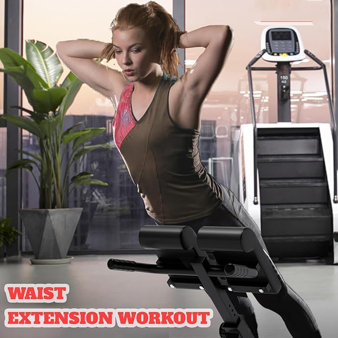 Roman Chair,Back Extension Bench,Multi Functional Ab Bench, Hyperextension Bench Abdominal Exercise, Leg Strength Trainer Home Men Women Full Body