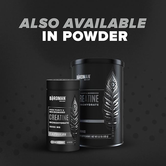 Micronized Creatine Monohydrate Capsules for Muscle Growth & Recovery, Pre & Post Workout, Vegan Creatine, Caffeine Free, Gluten Free, Sugar Free | 25 Servings | 125 Capsules