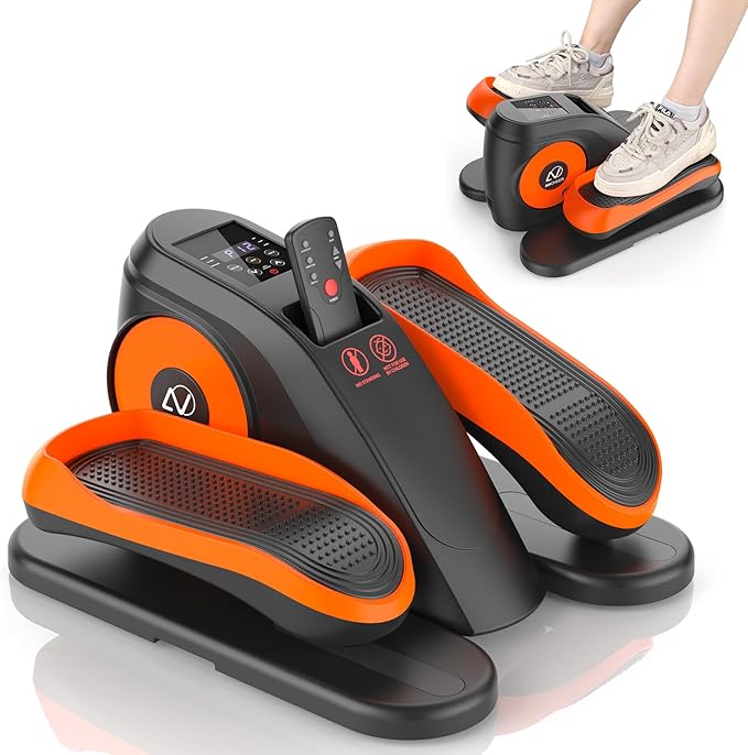 ANCHEER Under Desk Elliptical, Electric Ellipse Leg Exerciser with 12 Adjustable Resistance & Speeds, P1-P12 Modes, Quiet Seated Pedal Exerciser with Remote Control, 100% Pre-assembled for Home Office