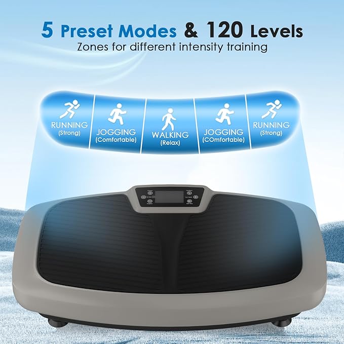 Vibration Plate Exercise Machine - Whole Body Workout Vibration Platform Lymphatic Drainage Machine for Weight Loss Home Fitness with Resistance Bands Remote