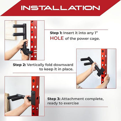 Yes4All Power Rack J-Hooks & Attachments – Heavy Duty Barbell Holders Compatible with 2x2 & 3x3 Power Racks for Home Gym