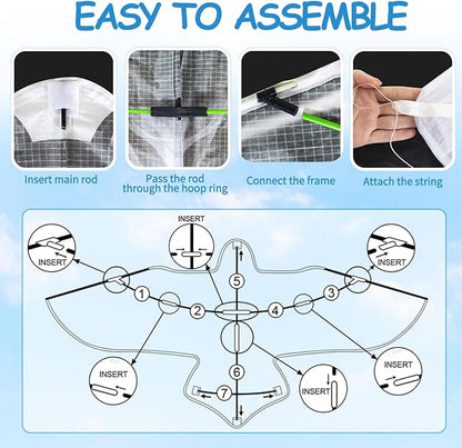 2 Pack Patriotic Eagle & Dragon Kite for Kids and Adults, Easy to Fly Huge Kites for Kids Ages 4-8 8-12 with 328FT String for Beach Trip Park Birthday Gift Family Outdoor Games and Activities