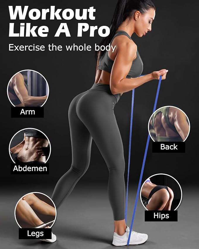 Zacro Resistance Bands, 6 Resistance Levels Pull Up Assistance Bands, Exercise Bands for Men&Women, Heavy Duty Resistance Band Set with Door Anchor, for Working Out, Muscle Training, Physical Therapy