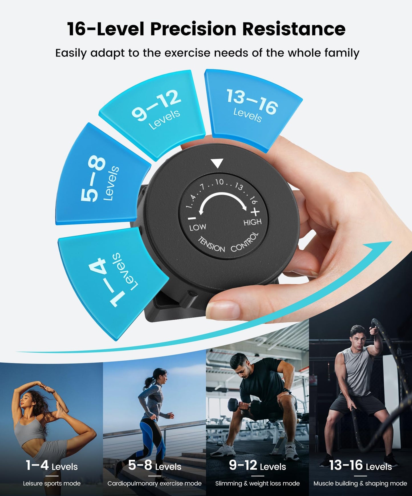 Dripex Elliptical Exercise Machine, Hyper-Quiet Magnetic Elliptical Machine for Home, 16-Level