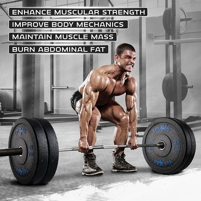 Yes4All 2" Bumper Plate, 10-190 LB Olympic Rubber Weight Plate with Steel Hub for WeightLifting, Strength Training, Home Gym, Less Impact, Absorb Bounce & Shock, Multiple Options