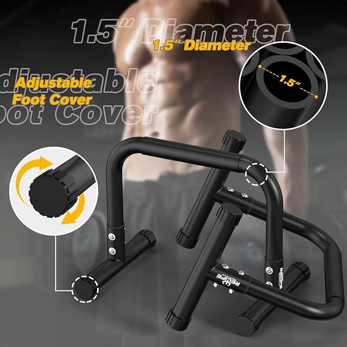 RELIFE REBUILD YOUR LIFE Dip Station Functional Heavy Duty Dip Stands Fitness Workout Dip bar Station Stabilizer Parallette Push Up Stand