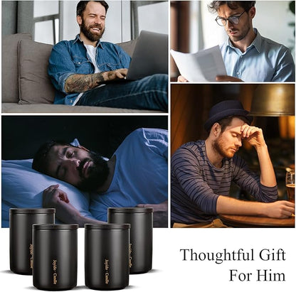 14OZ Vanilla & Smoke Scented Candle - Aromatherapy Candles with Lid - Soy Candles for Home Scented - Luxury Ceramic Jar Candles for Bedroom Kitchen Home Decor, Housewarming Party