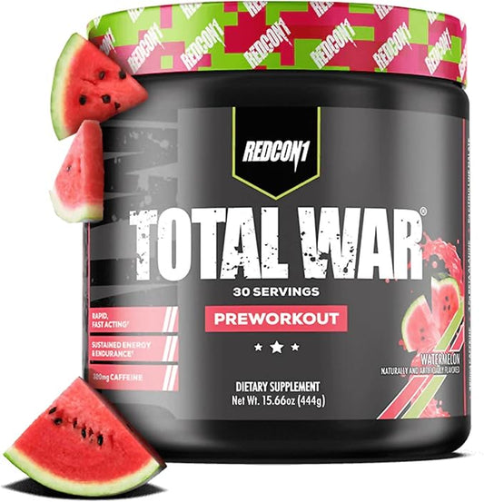 REDCON1 Total War Pre Workout, Watermelon - L Citrulline, Malic Acid, Green Tea Leaf Extract for