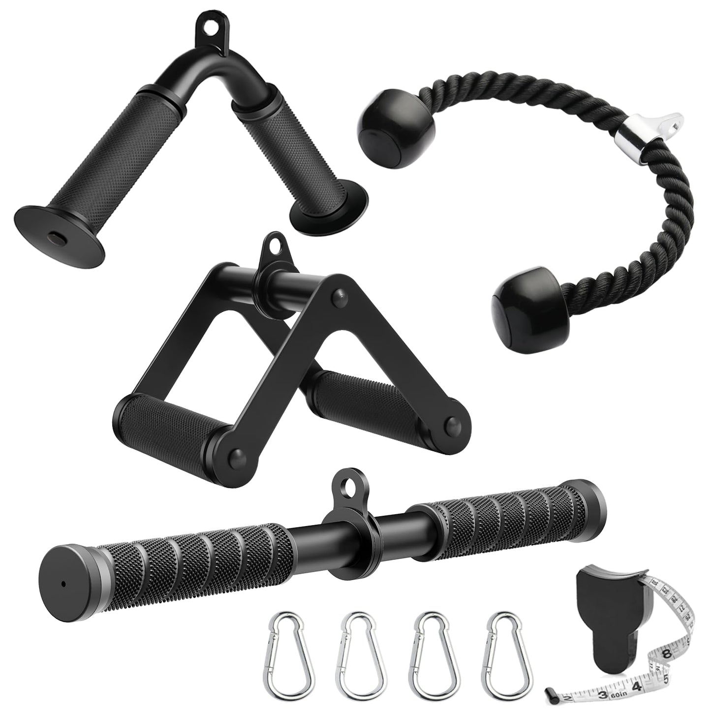 Cable Machine Attachment，LAT Pulldown Attachments Upgraded 1.3 Inch Comfort Grip Cable Attachments