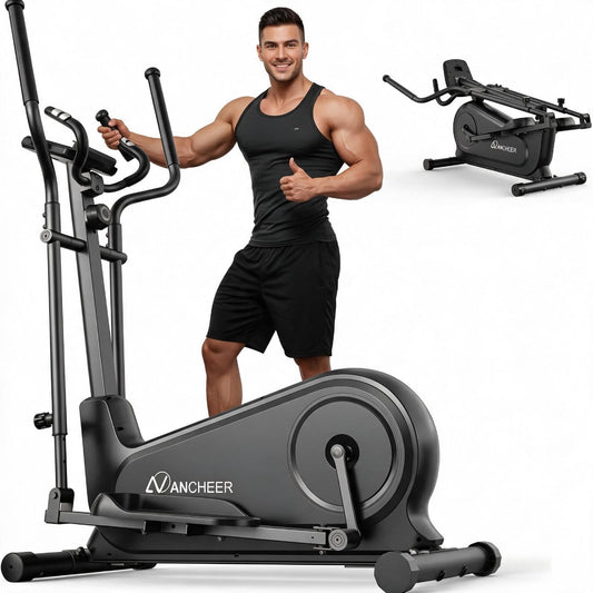 ANCHEER Elliptical Exercise Machine for Home, Foldable Magnetic Elliptical Trainer with 16" Stride