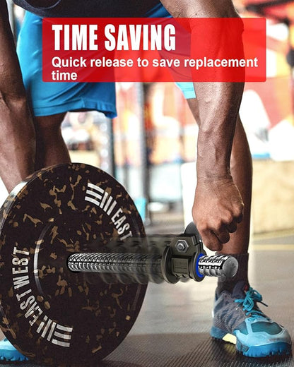 Barbell Clips 1 Inch Quick Release Weight Clamps 0.9-1.18inch Multi-Size Adjustable Olympic Clamps for Bars