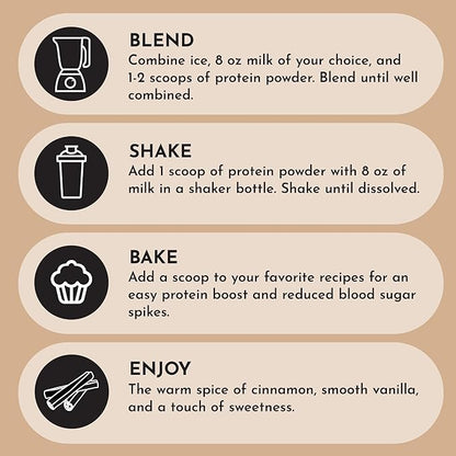 Just Ingredients Protein Powder | Snickerdoodle Protein Powder Made With 100% Grass Fed, Non Denatured Whey | Four Different Protein Sources | Organic Whole Food Ingredients | 15 Serving | 22g protein