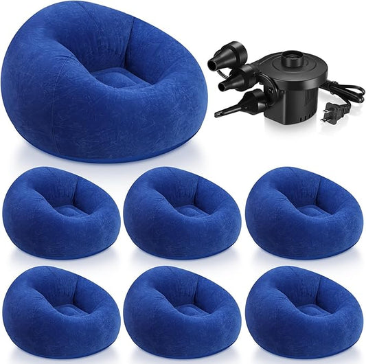 Realspring 6 Pcs Bean Bag Chairs for Adults Inflatable Chairs with Electric Air Pump,Blow up Couch