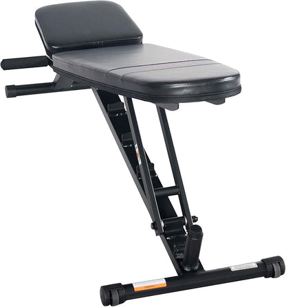 Sunny Health & Fitness Compact Premium Incline Bench Press Bar Rack Set & Optional Leg Extension Developer, Preacher Curl for Solid Strength Training Home Gym