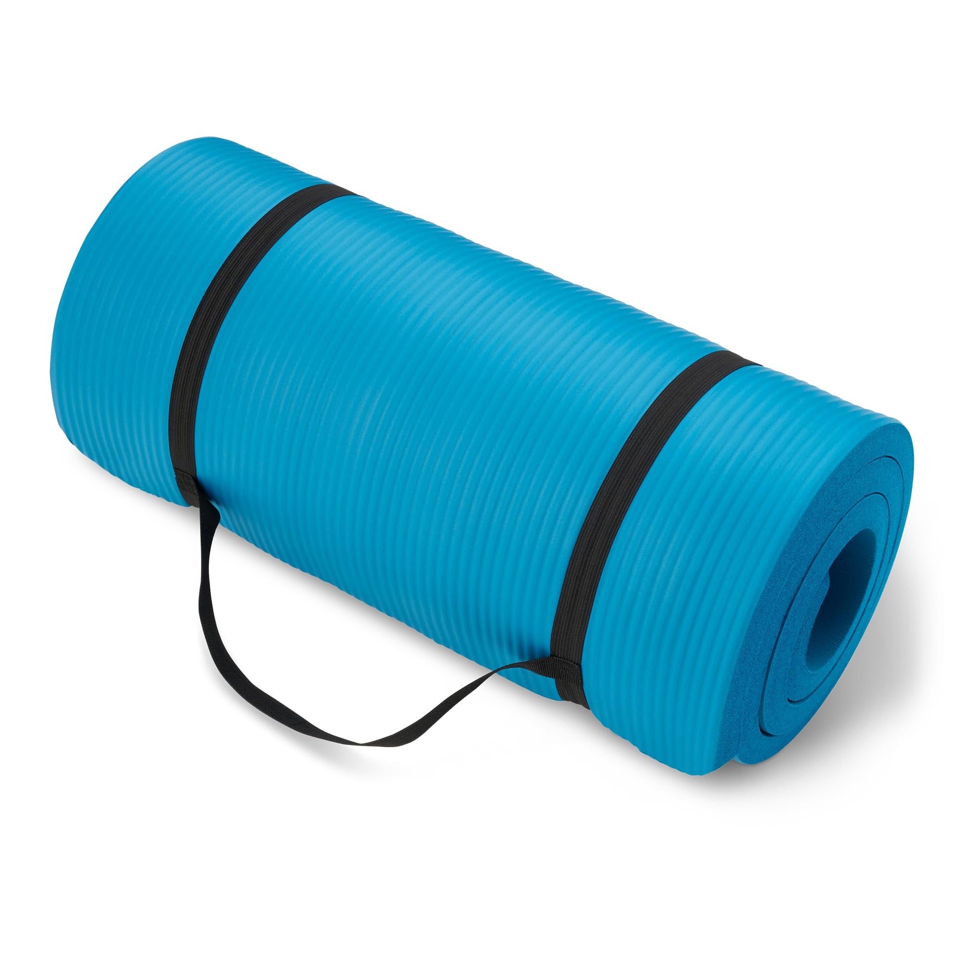 Amazon Basics 1-Inch Extra Thick Workout Exercise Yoga Mat with Carrying Strap, Textured Non-Slip