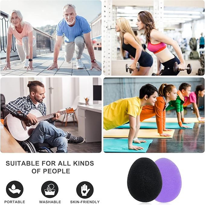 Stress Balls for Adults, Hand Exersicers for Strength, Squeeze Balls for Hand Therapy, Hand Exersice Balls for Hand, Finger and Wrist Training with Carrying Bag