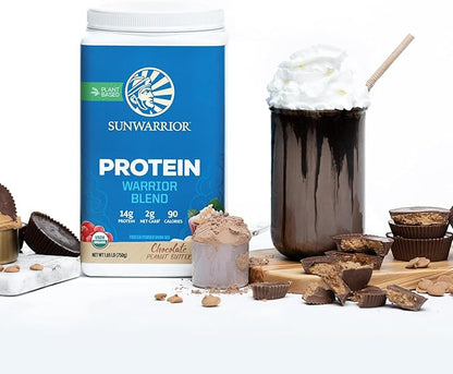 Organic Plant Based Protein Powder | Vegan Organic Protein Powder with BCAA Amino Acids & Hemp Seed Pea Blend | Non-GMO Soy Dairy Filler & Gluten Free (Chocolate Peanut Butter, 30 Servings)