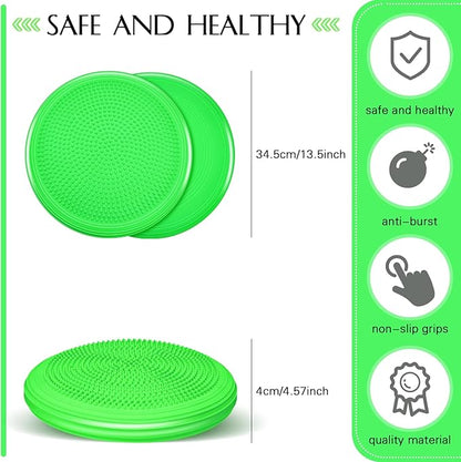 Libima 8 Pcs Wiggle Seat Inflated Wobble Cushion Sensory Seat Flexible Balance Board Balance Disc with Needle Pump for Men Women Physical Exercise Improving Posture Home Office