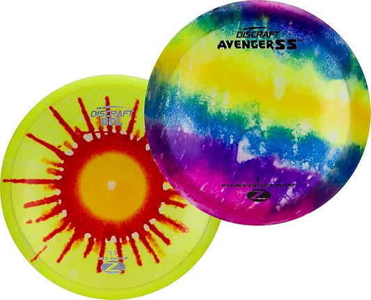 Discraft Z Fly-Dye Two Pack – Disc Golf Set | Buzzz & Nuke SS | Zone & Raptor | Sol & Avenger SS |