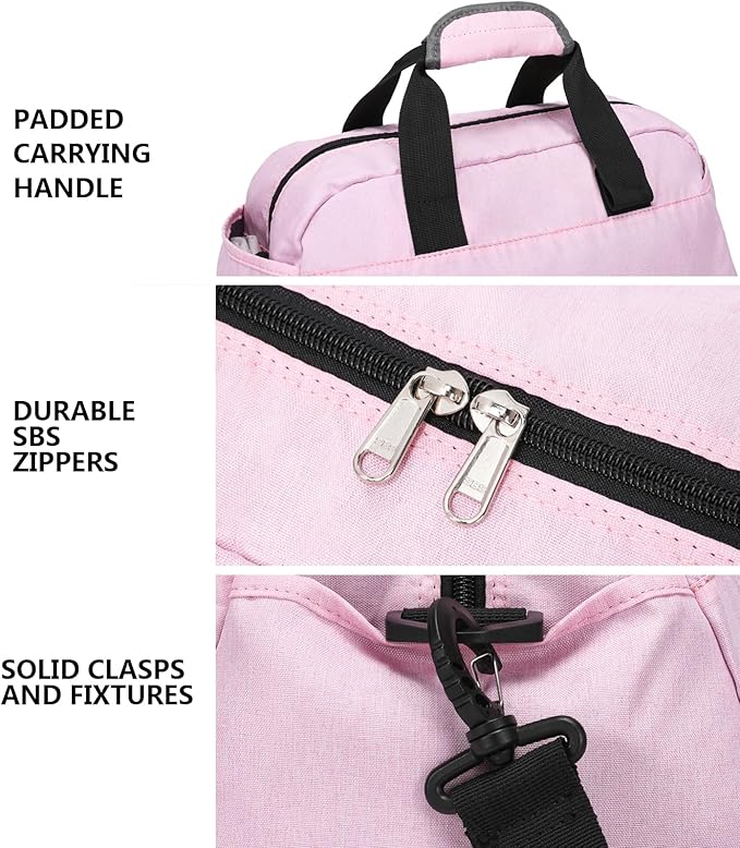 14 inch Small Gym Bag for Women & Men, Mini Duffel Bag for Travel Sports Lightweight Carry On Bag, Pink