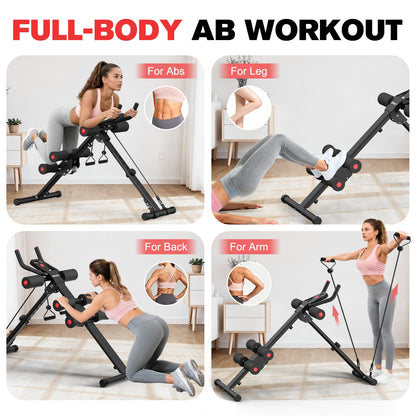 DERACY Ab Workout Machine Adjustable Ab Trainer Abdominal Trainer for Home Gym Foldable Ab Crunch