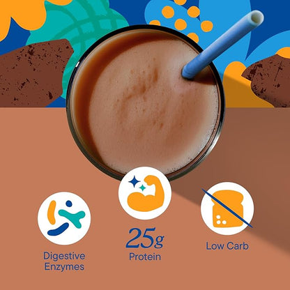 Nutranelle - Chocolate Whey Protein Powder ??25 g of Whey Isolate & Concentrate per Serving with Digestive Enzymes for Muscle Growth & Recovery ??Zero Added Sugar Protein Shake Powder
