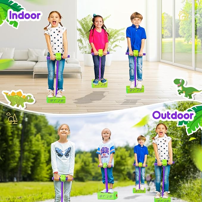 CUUGO LET'S GO! CG Jumping Promotes Growing Taller- Pogo Stick Foam Pogo Jumper for Kids, Toys for 3-12 Year Old Boys Girls Outdoor Toys Indoor Toys Fun Gifts Christmas Stocking Stuffers Gifts