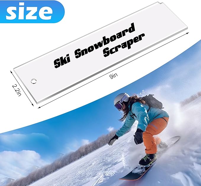 Snowboard Wax Plastic Scraper- Ski Wax Scraper- Ski Snowboard Plastic Scraper for Removing The Extra Cooled Wax (9 x 2.2 Inch)