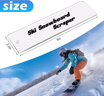 Snowboard Wax Plastic Scraper- Ski Wax Scraper- Ski Snowboard Plastic Scraper for Removing The Extra Cooled Wax (9 x 2.2 Inch)