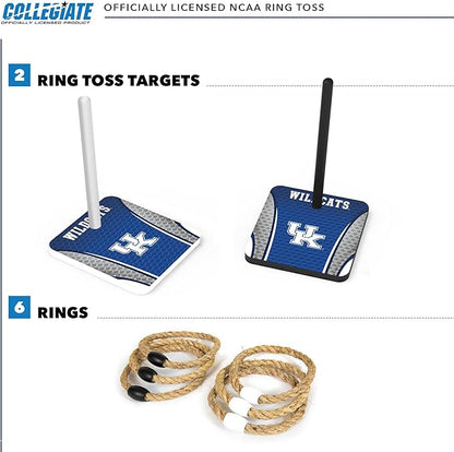 Solid Wood College Quoits Set with Direct Print HD Team Graphics – Tailgate Ring Toss Game – Great Gift for Any NCAA Fan! Ring Toss Family Outdoor Games for The Beach