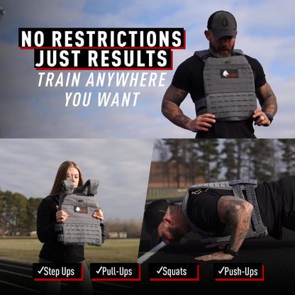 Wolf Tactical Adjustable Weighted Vest for Men & Women - Rucking, Workout, Running, Walking &