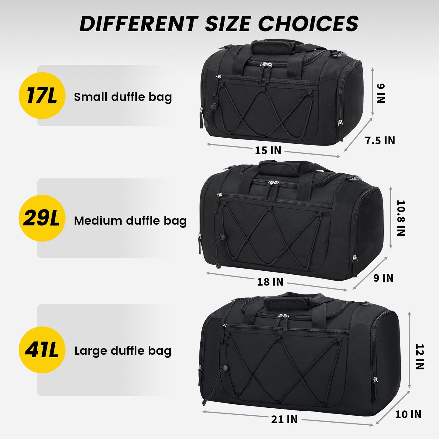 Vorspack 21 Inches Gym Bag for Men, Duffel Bag with Shoe Compartment