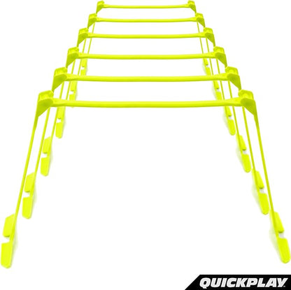 QUICKPLAY PRO Quick-Click Adjustable Speed Hurdles, Set of 6 | 3 Heights in One (6", 9", 12") | All-in-One Agility & Plyometric Training Hurdles | Patented, Portable & Durable