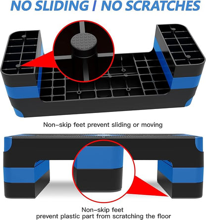 Aerobic Exercise Step, Adjustable Aerobic Stepper for Exercise, Workout Step Platform for Step Up, 26.5" Step Deck with 4??6??8??Adjustable Height Risers, Women Home Gym Cardio Fitness