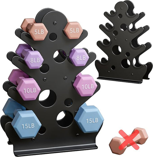 Dumbbell Rack Stand Only(Dumbbells Not Included) - Dumbbell Storage Rack with/without Wheels, Space Saver for Home Gym.