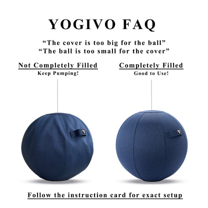 YOGIVO Sitting Ball Chair, Yoga Ball Chair Exercise Ball Chair for Home Office Desk, Stability Ball