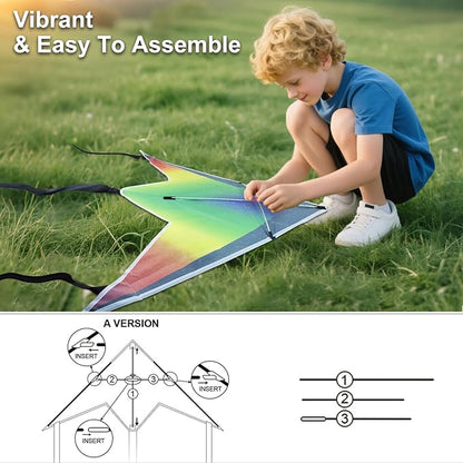 Easy to Fly Kites for Kids Ages 4-8 8-12 & Adults, Beach Flying Toys Butterfly Kite with Handle and Kites String, Great for Outdoor Activities & Family Trip Easter Gifts