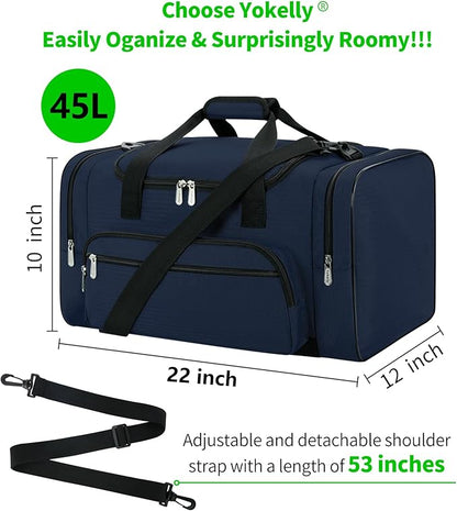 Sports Duffel Bag 22 Inch Travel Gym Duffle - Blue