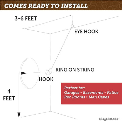 Play Platoon Hook and Ring Toss Bar Game for Adults - Wood Toss Ring Game for Adults - Perfect Home, Basements, & Bar Gifts