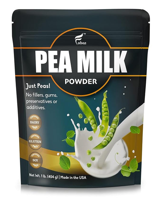 Folona Unsweetened Pea Milk Powder, Sugar Free Non-dairy Coffee Creamer. Perfect for Tea, Smothie