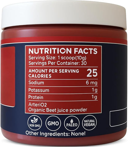 PureClean Organic Beet Juice Powder - Nitric Oxide Supplement - 100% USA Grown Beets - Organic Beet Root Powder 30 Servings, 300g (2 Jars 60 Servings)