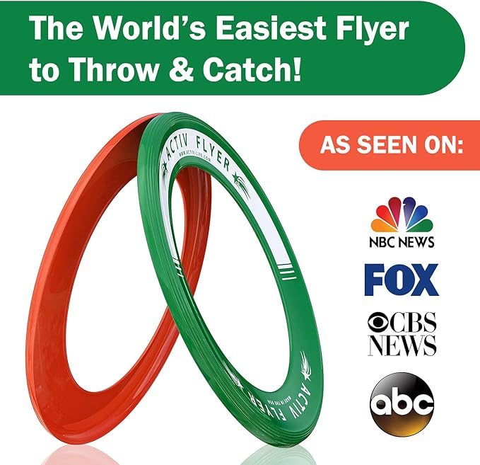 Activ Life Kid’s Flying Rings (2 Pack) They Fly Straight & Don’t Hurt, 80% Lighter Than Standard Rings - Replace Screen Time with Healthy Family Fun - Get Outside & Play