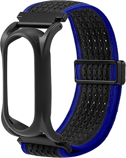 Adjustable Smartwatch Soft Woven Nyon Wristband + Protective Case Base fits for PLAUD AI NotePin Recorder,Upgraded 18mm Pin Notepin Strap for Easy Band Replacement
