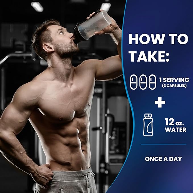 Testosterone Booster for Men with Ashwagandha, L-Arginine, Tongkat Ali, Tribulus, Natural Testosterone Supplement for Men Workout, Strength Booster, Performance and Building Muscle, 180 Capsules