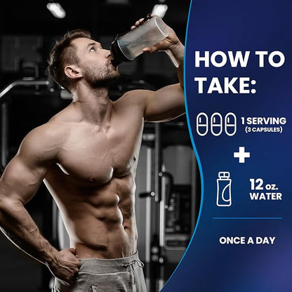 Testosterone Booster for Men with Ashwagandha, L-Arginine, Tongkat Ali, Tribulus, Natural Testosterone Supplement for Men Workout, Strength Booster, Performance and Building Muscle, 180 Capsules