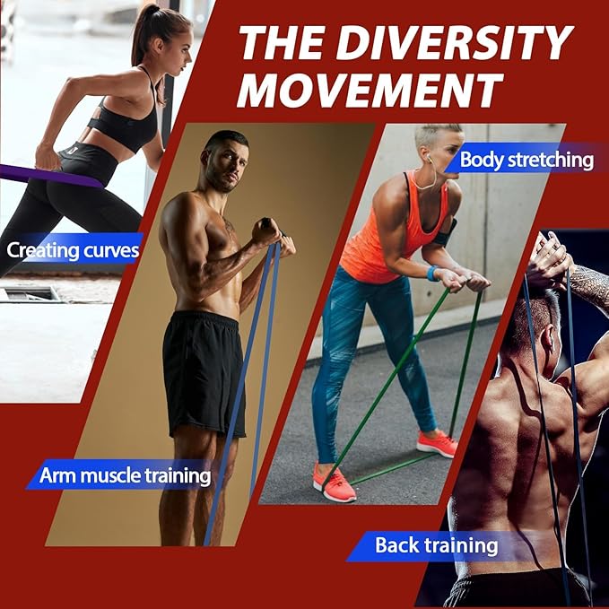 LEEKEY Resistance Bands, Exercise Bands with Handles,Pull Up Assist Bands - Bands for Working Out,Band for Men and Women Fitness Training, Physical Therapy,Home Workouts