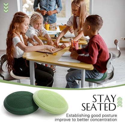 Libima 4 Pcs Wiggle Seat Inflated Wobble Cushion for Sensory Kid 13 Inches Balance Disc Flexible Seating for Classroom Sensory Pad for Chair Wiggle Cushion with Needle Pump