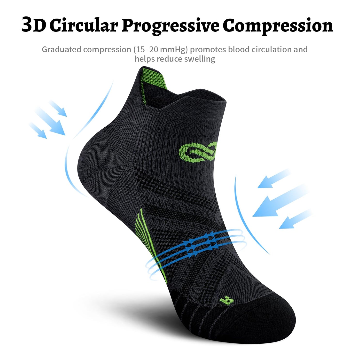 Compression Socks for Men Women Ankle Running Socks for Plantar Fasciitis